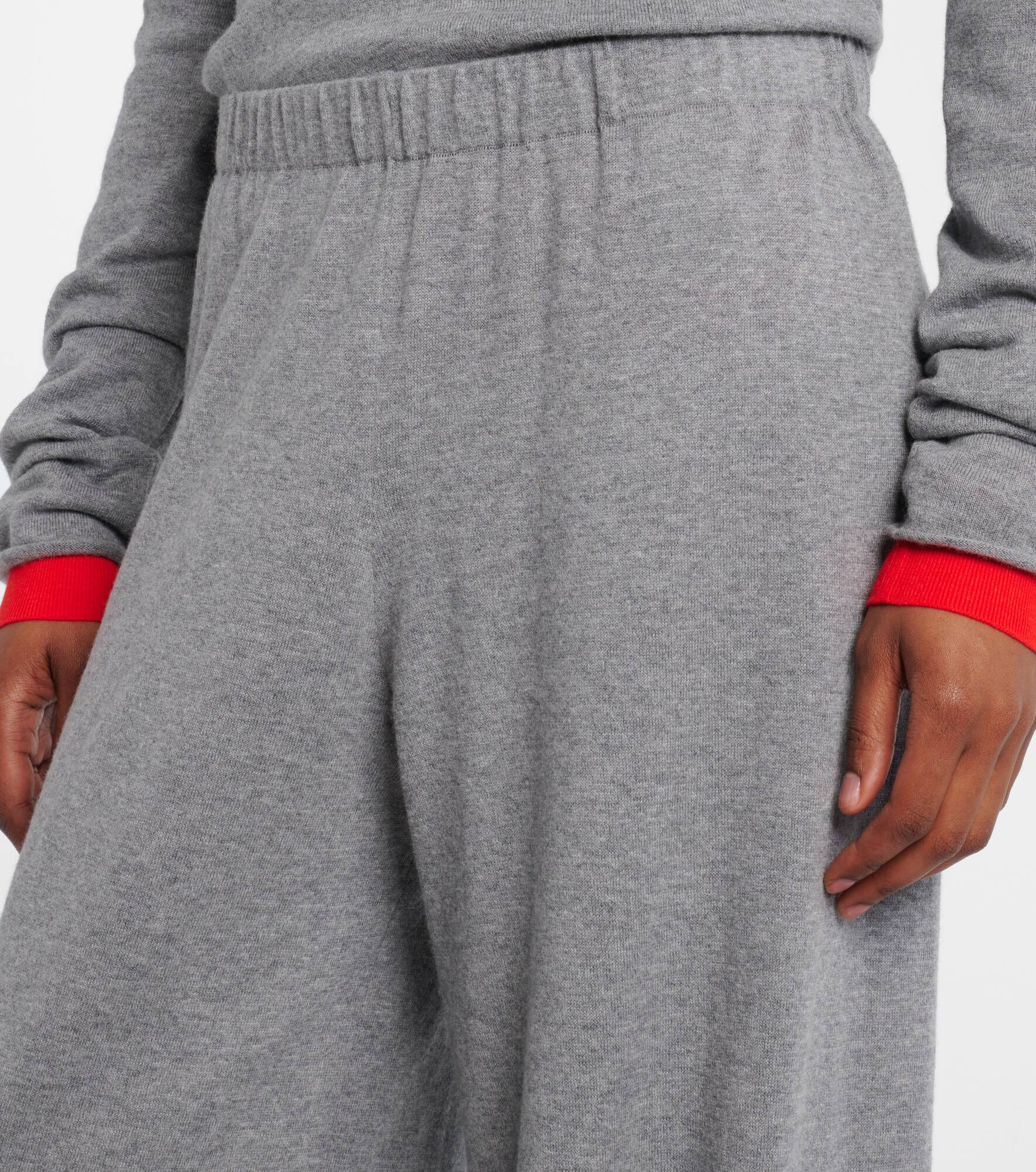Aina cotton and cashmere wide-leg pants - 4