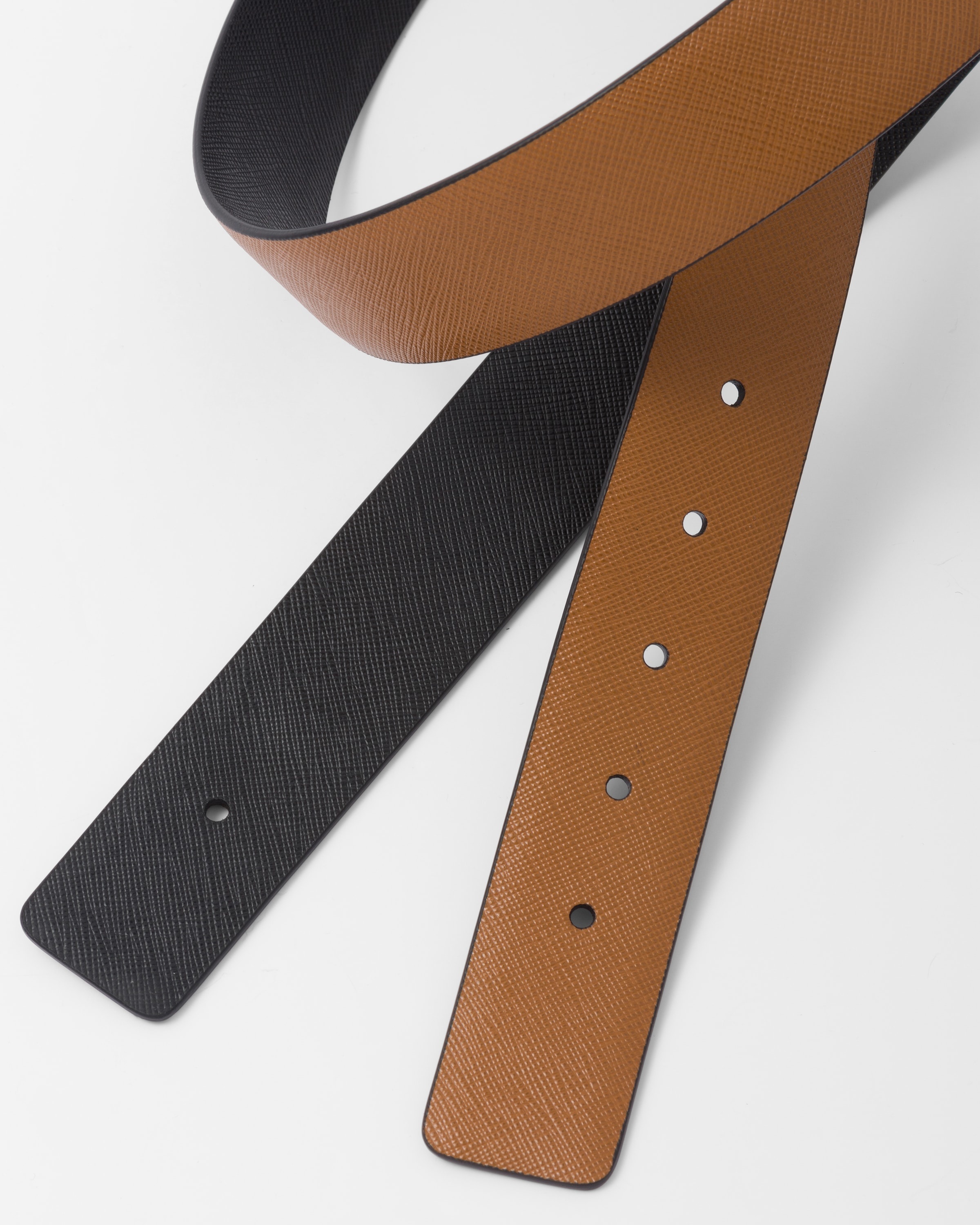 Reversible Saffiano leather belt strap - 2