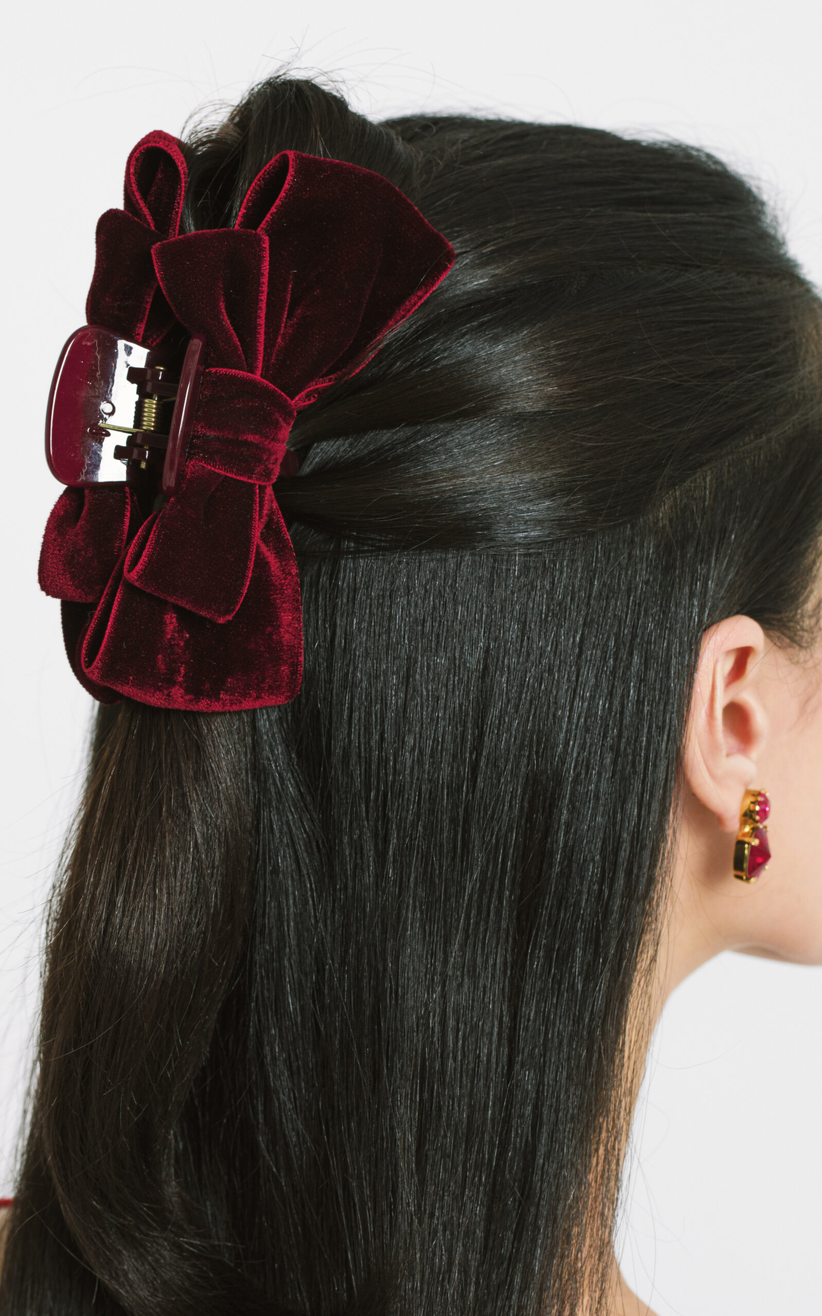 Matilda Velvet Jaw Clip burgundy - 2