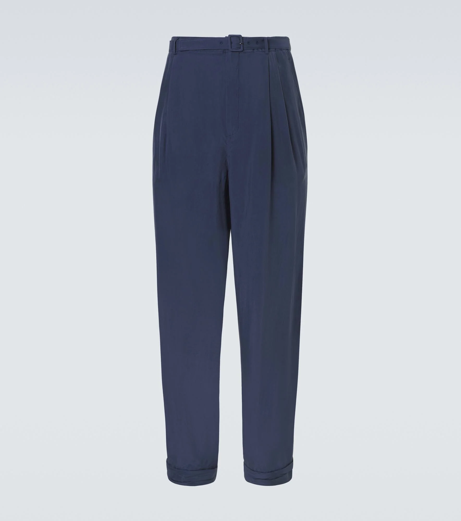 Silk habotai straight pants - 1