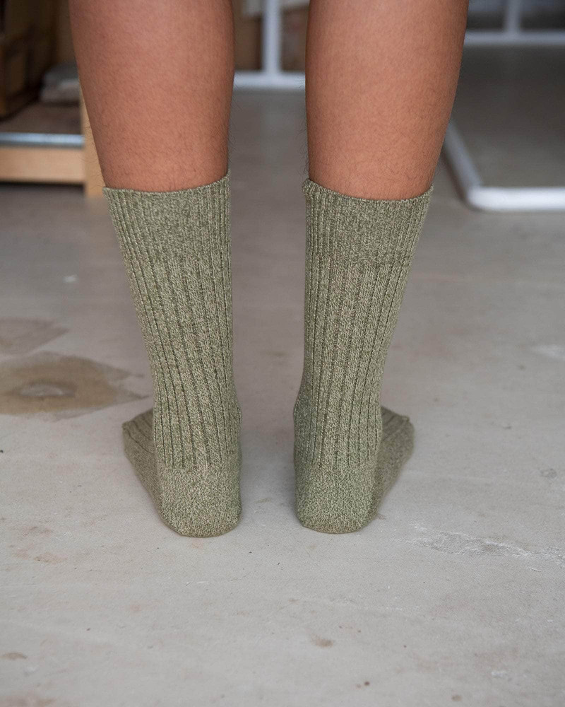 BASERANGE Rib Overankle Socks - Organic Cotton Rib outlook
