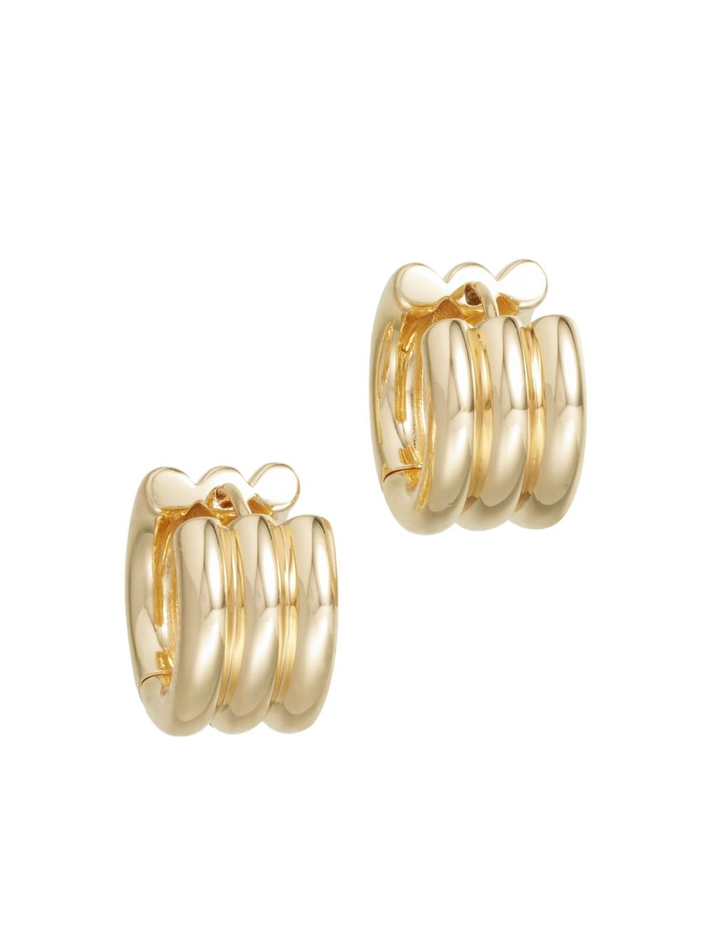triple-tube huggie earrings - 2