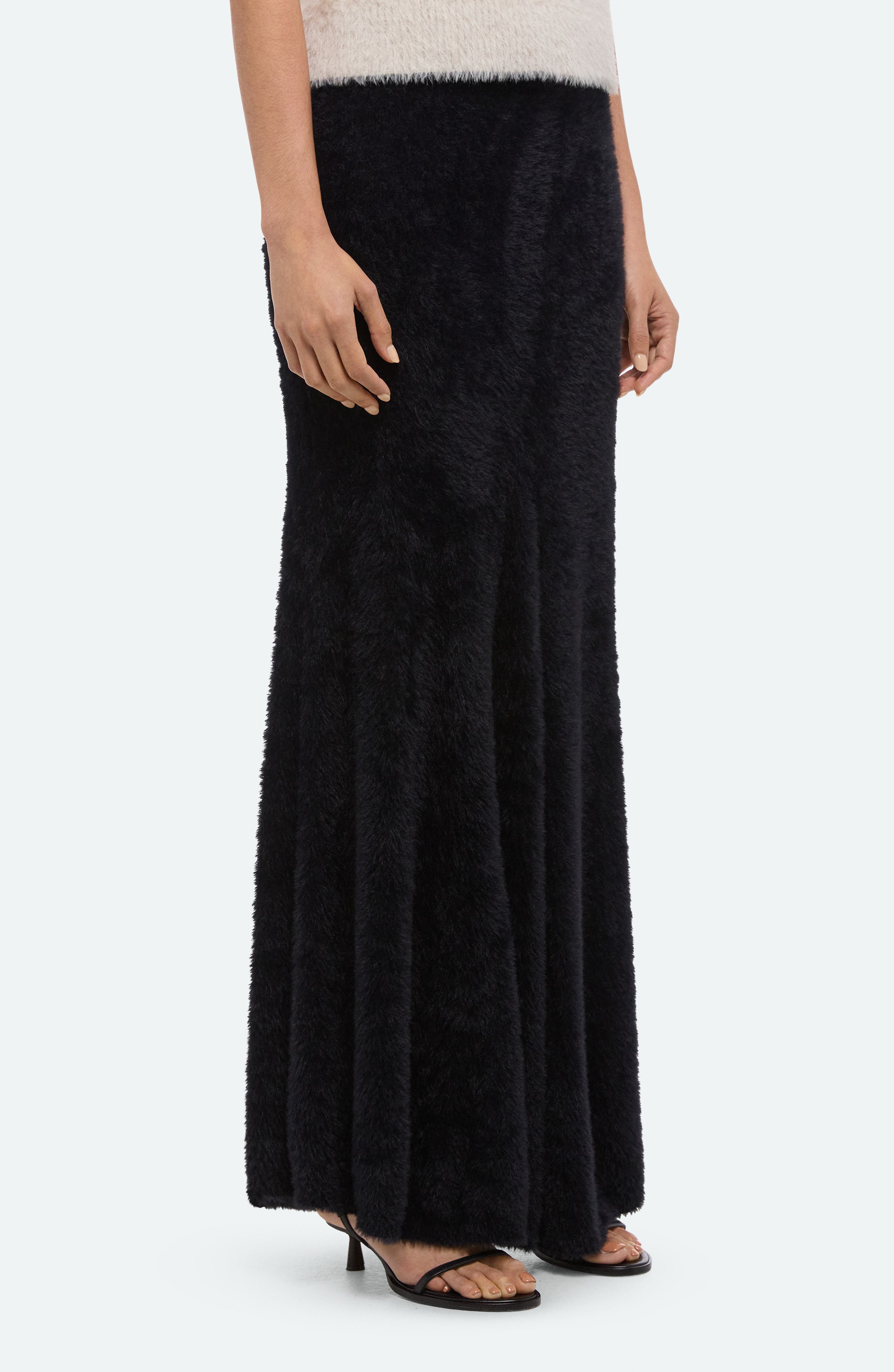 Helmut Lang Grunge Faux Fur Maxi Skirt in Black at Nordstrom - 3