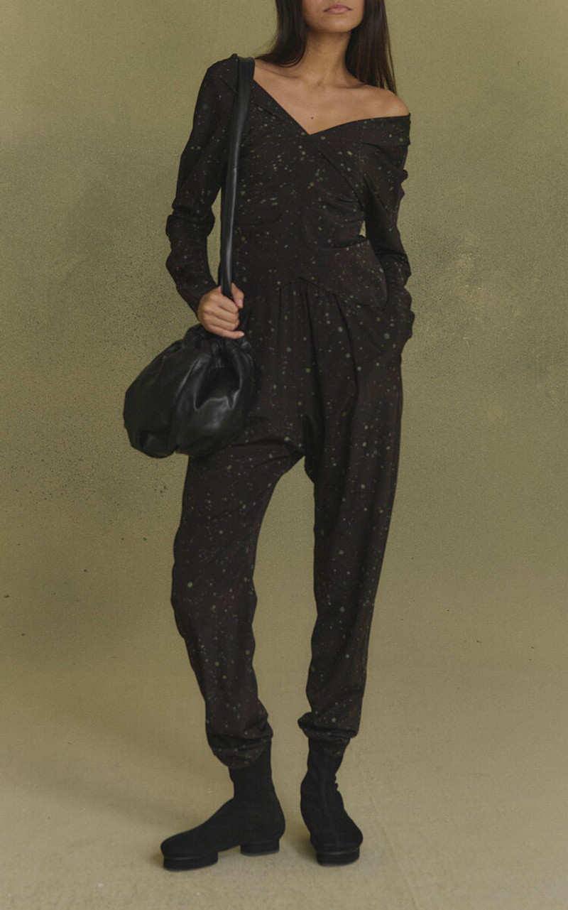 cortana Kaz Silk-Blend Ruched Top print outlook