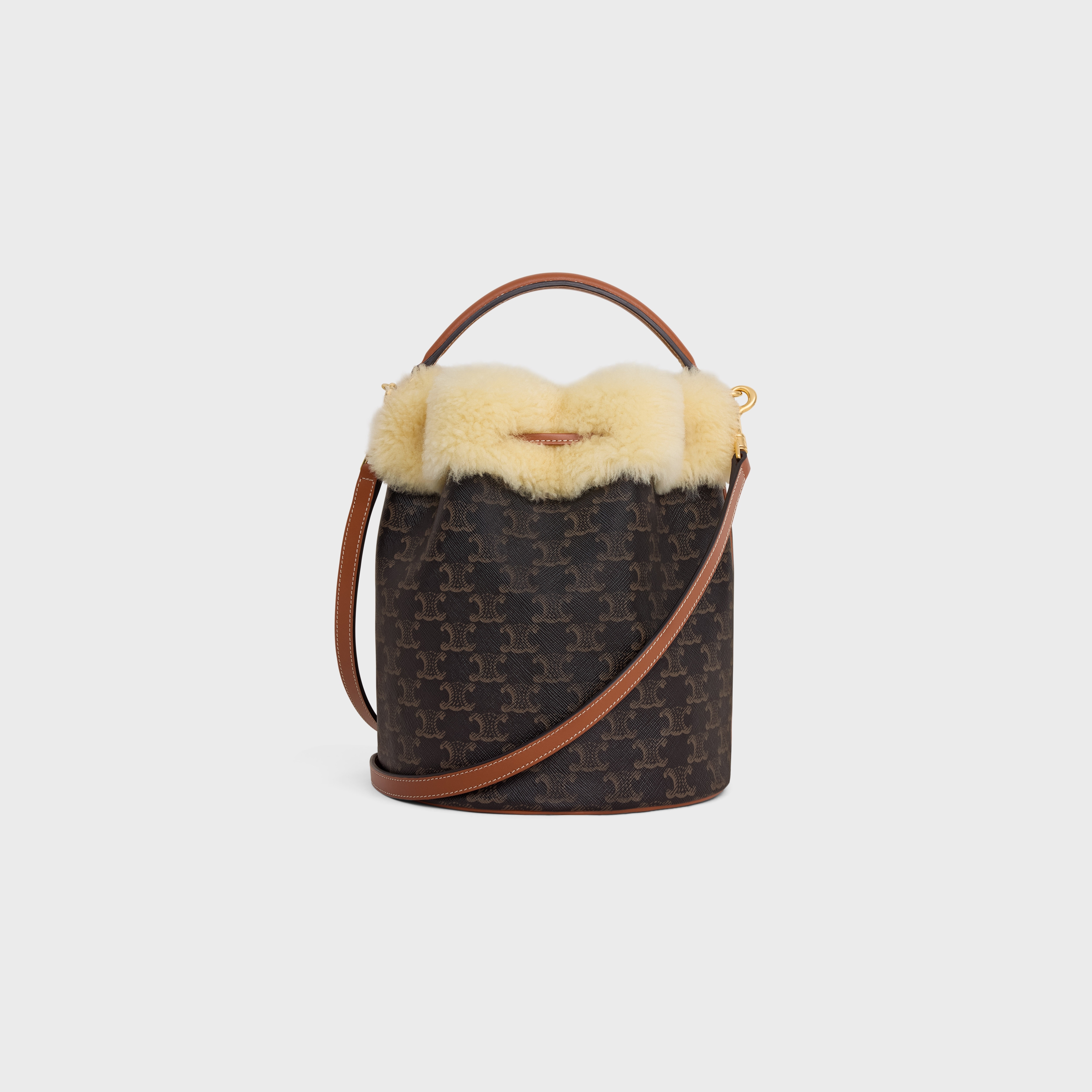 CLARA BAG in TRIOMPHE CANVAS AND SHEARLING - 3