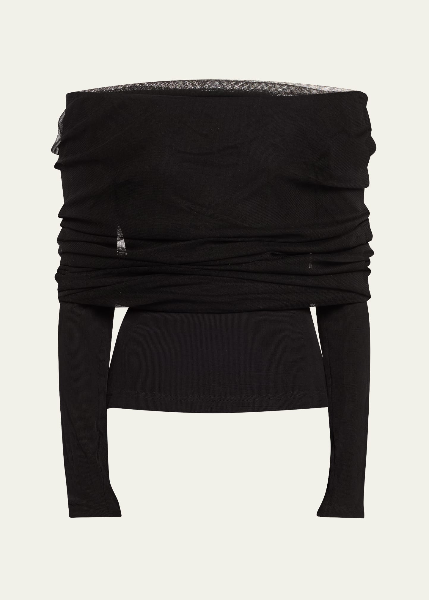 Sonora Veiled Off-Shoulder Tulle Top - 1