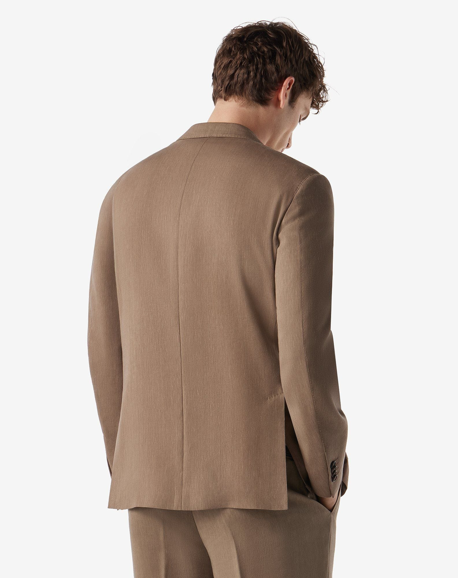 Extralight beige wool and naturally stretch linen jacket - 3