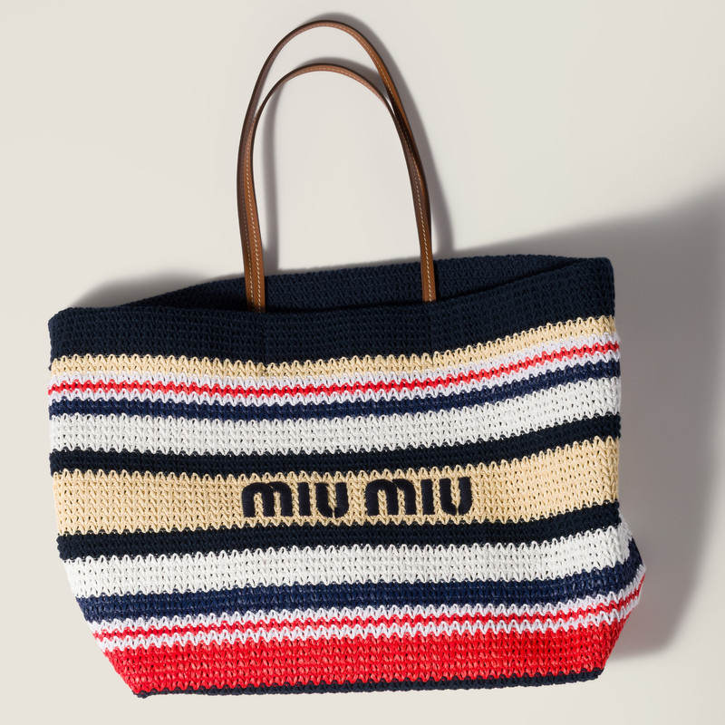 Raffia-effect woven tote bag 5