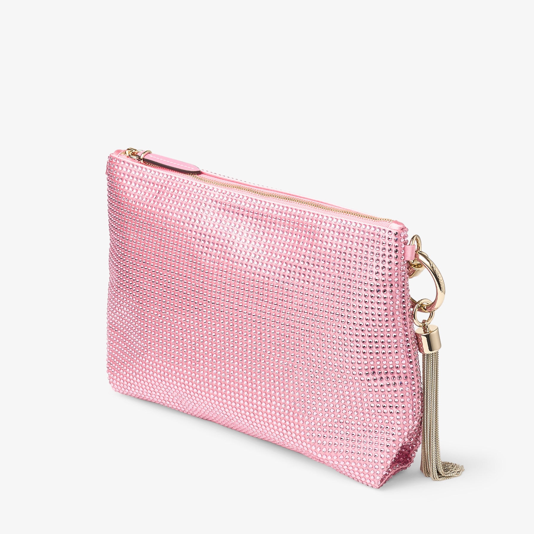 Callie
Candy Pink Satin Crystal Clutch Bag - 3