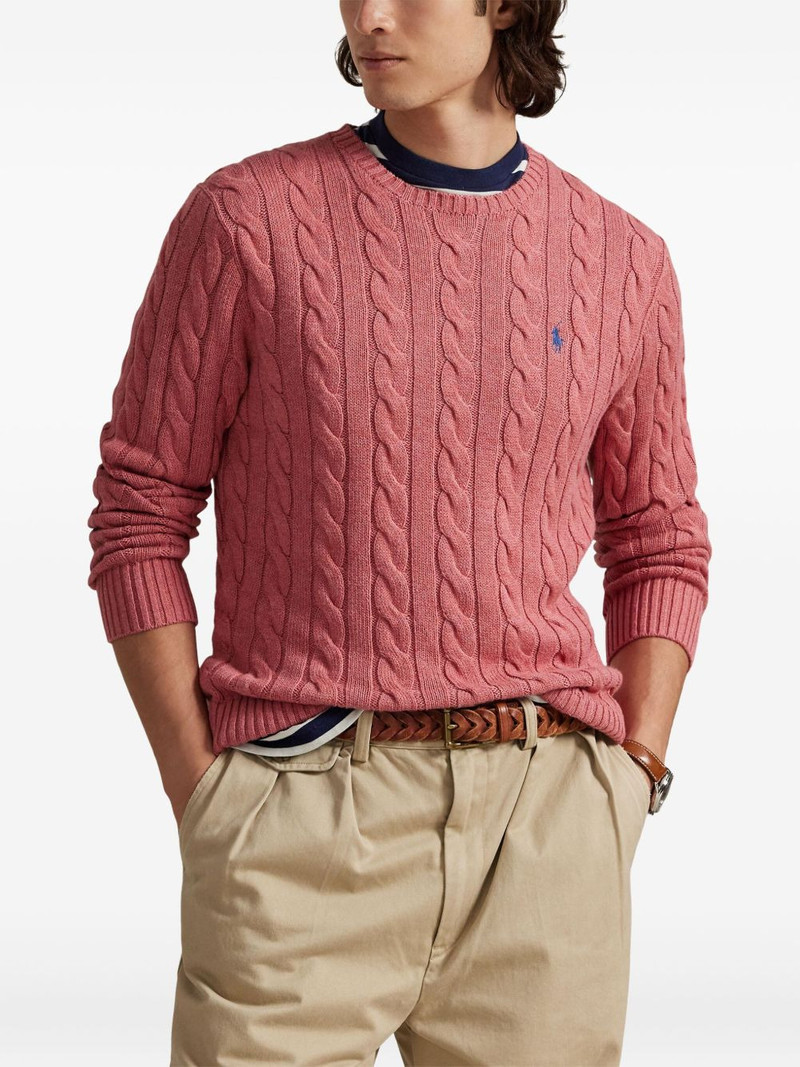 long-sleeve cable-knit sweater 3