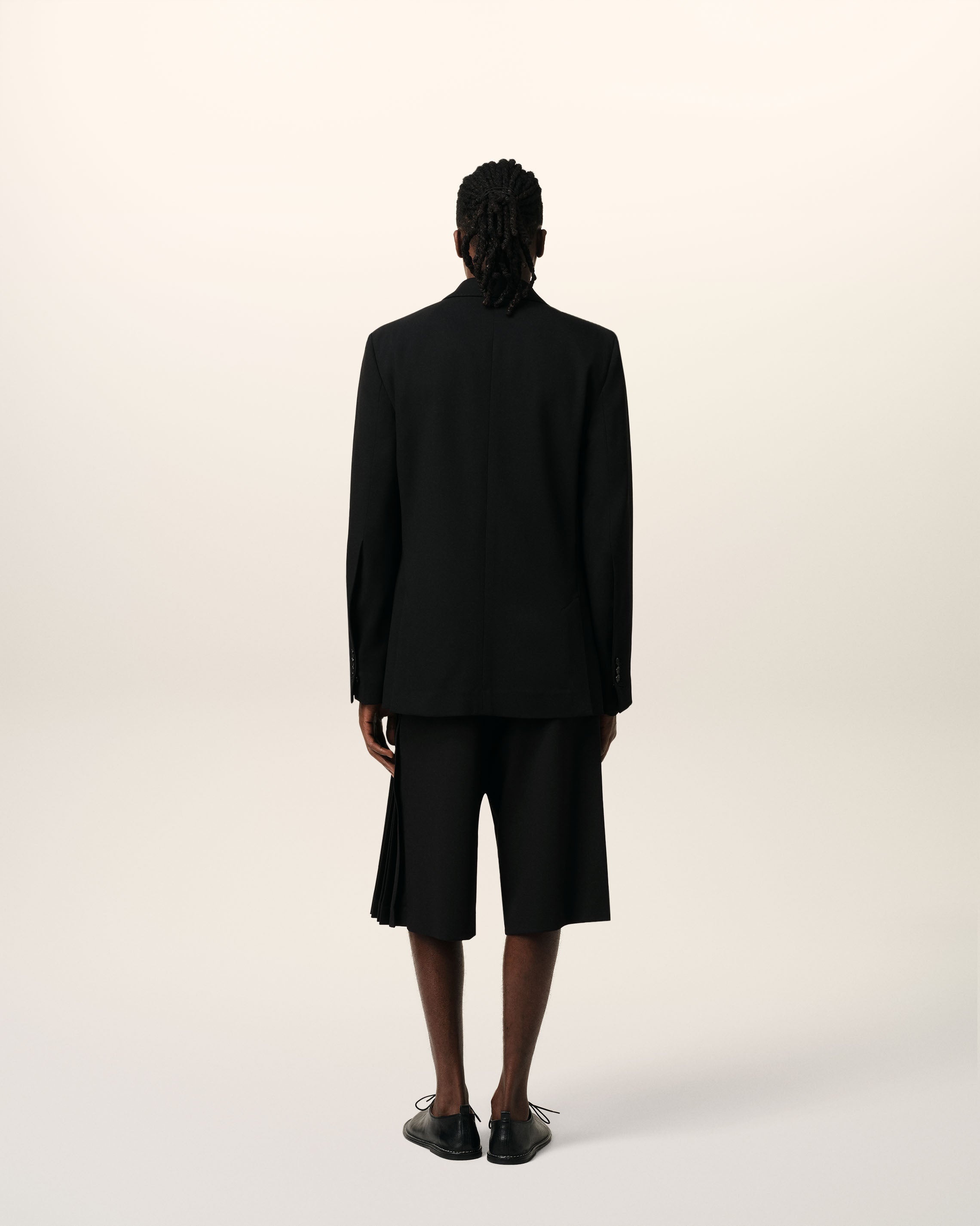 BLACK WOOL SEMI-LINED JACKET - 5