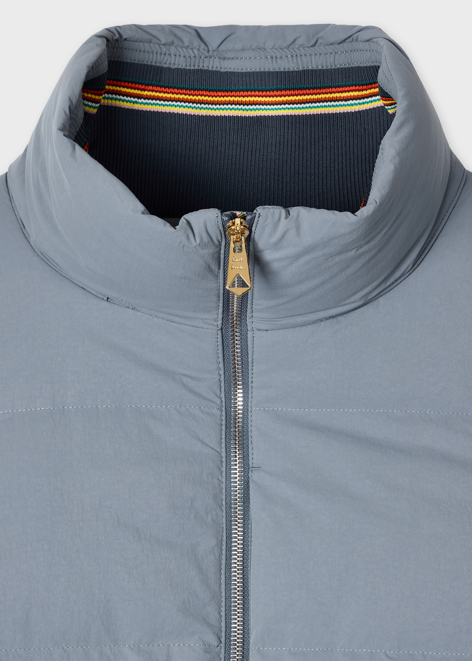 Light Blue Down Jacket with Detachable Hood - 2