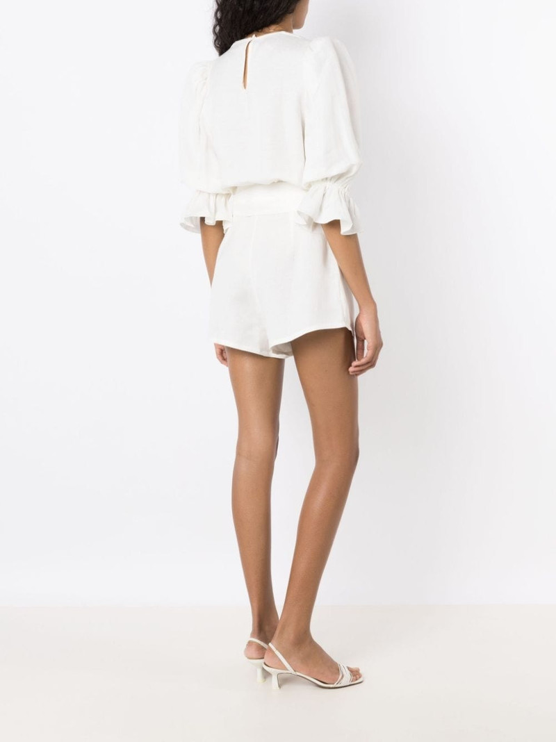 Orquidea Vintage linen-blend playsuit 4