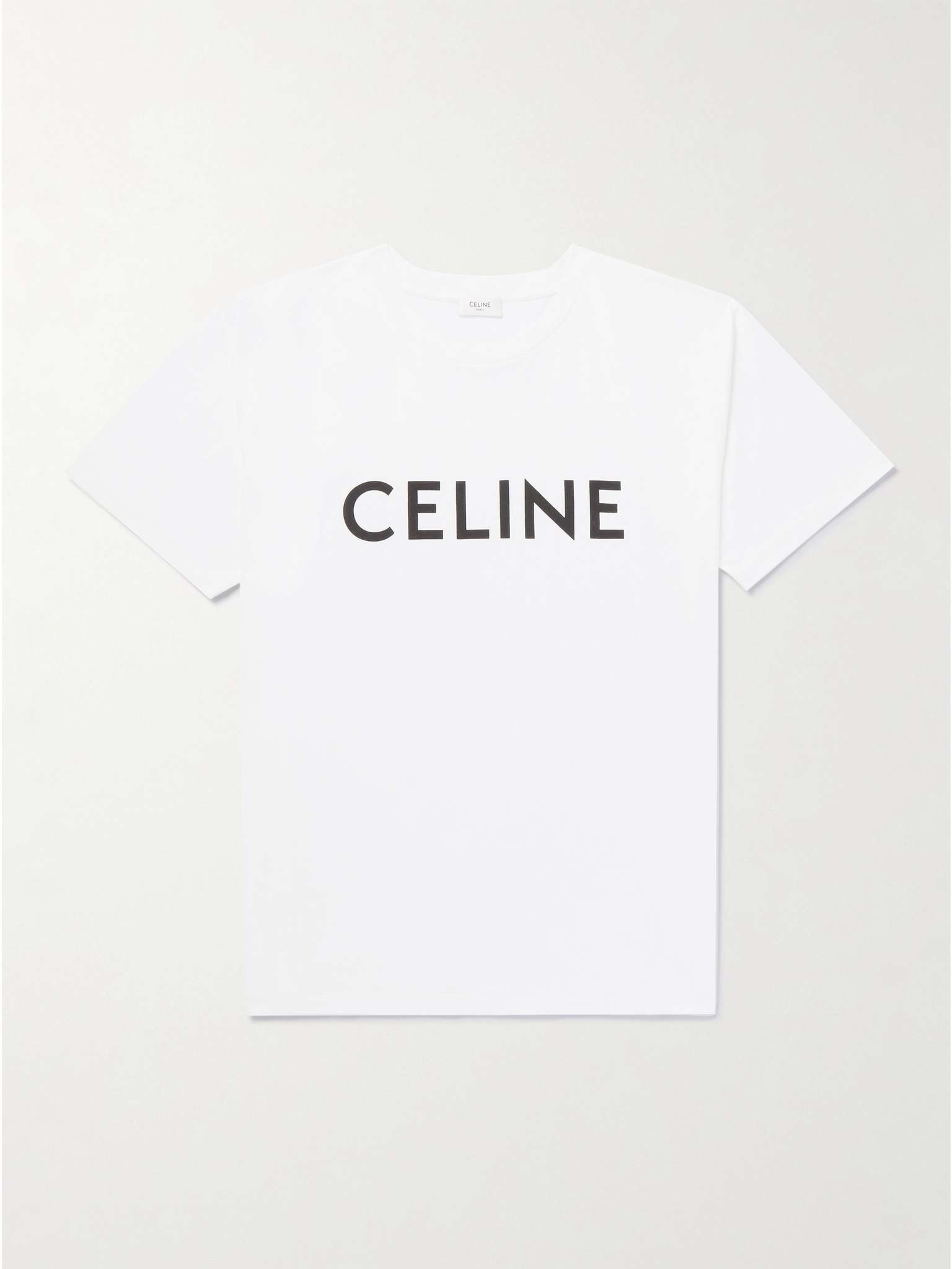 エターナルな魅力【CELINE】Logo-Print Cotton-Jersey T-Shirt CELINE HOMME Logo-Print Cotton-Jersey T-Shirt for Men | MR