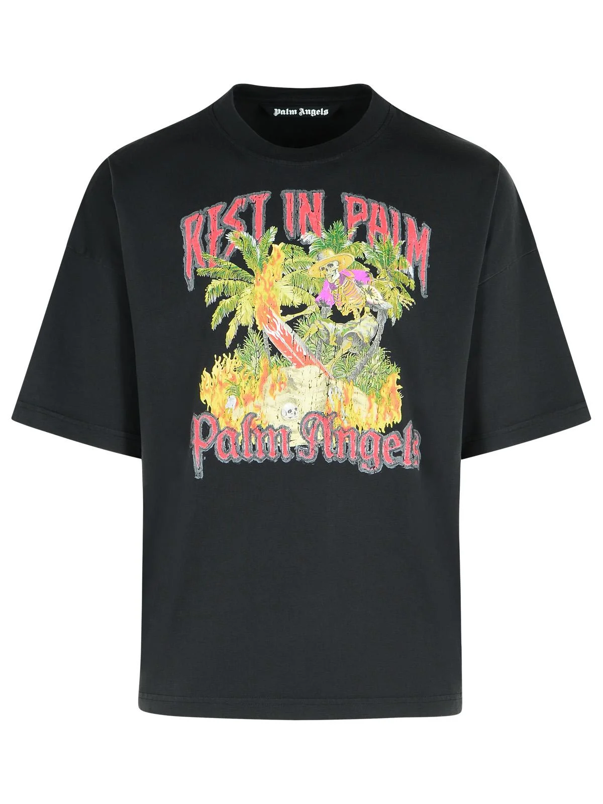 Palm Angels 'Rest In Palm' Black Cotton T-Shirt Men - 1