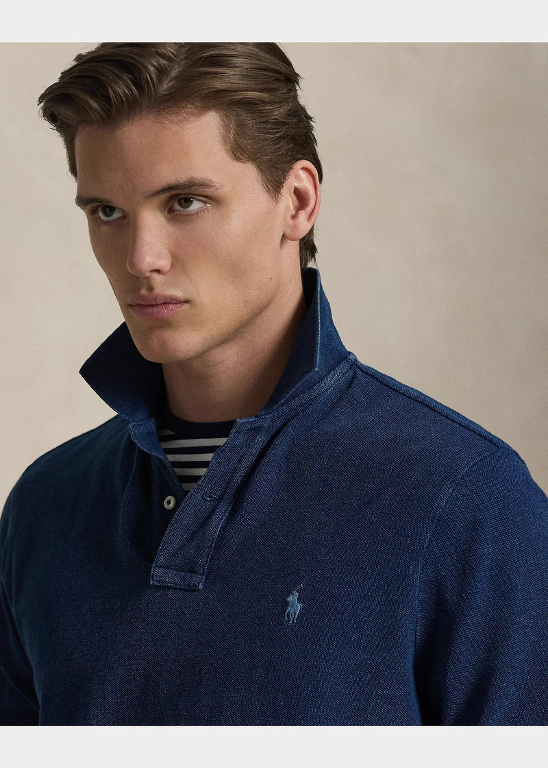 Classic Fit Indigo Mesh Polo Shirt 5