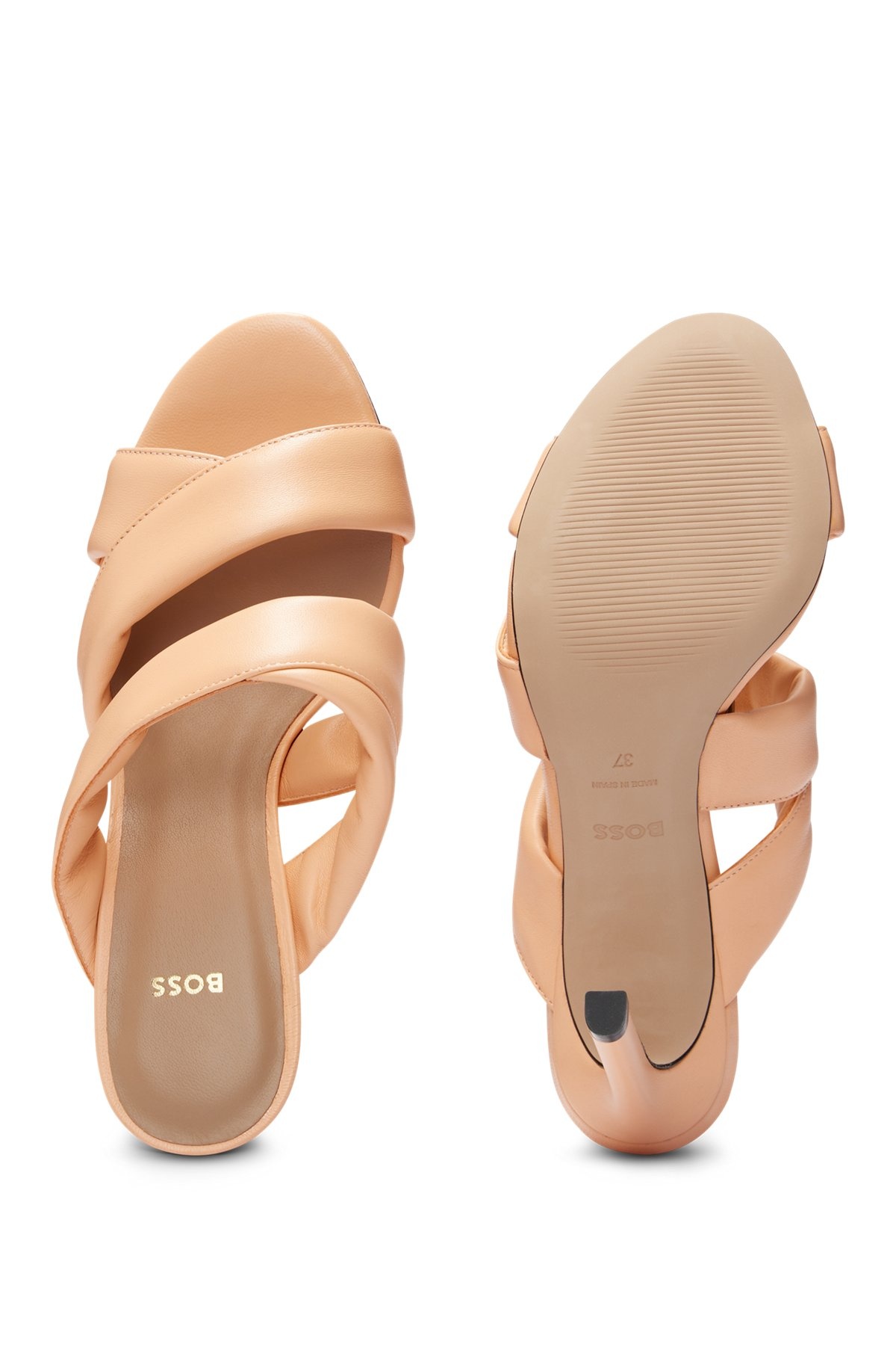 OPEN-TOE MULES IN NAPPA LEATHER WITH PADDED STRAPS - 5