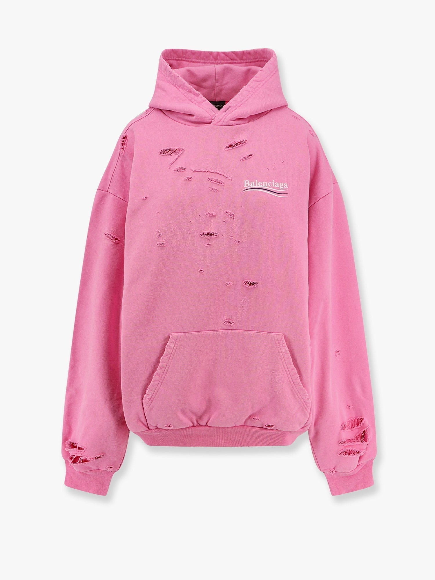 Balenciaga Women Destroyed Finish Cotton Sweatshirt - 1