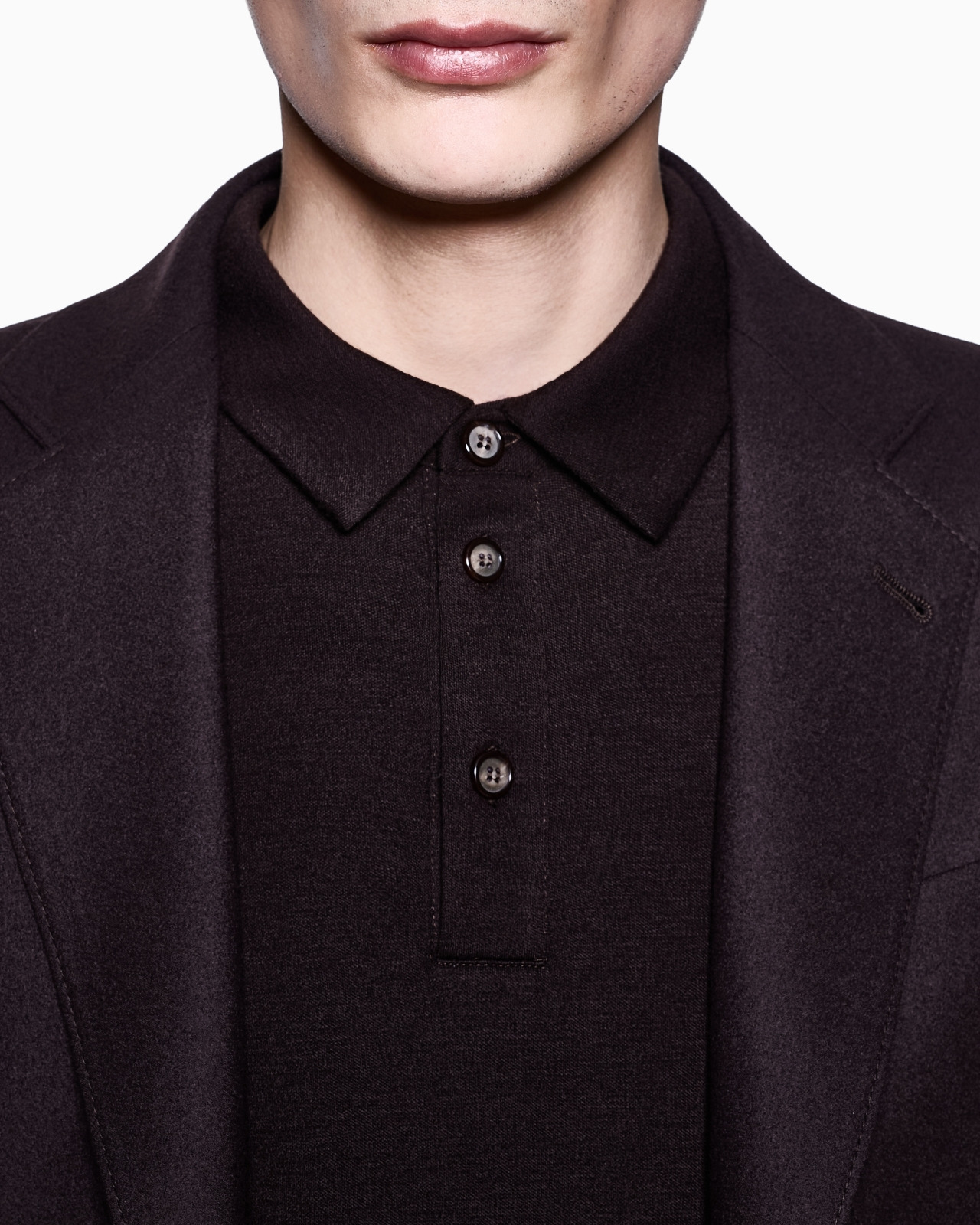 PURE CASHMERE INTERLOCK POLO SHIRT - 5
