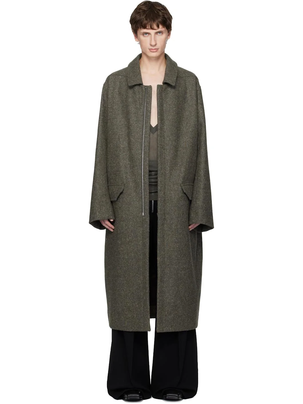 Khaki Concordians Jumbo Mac Coat - 1