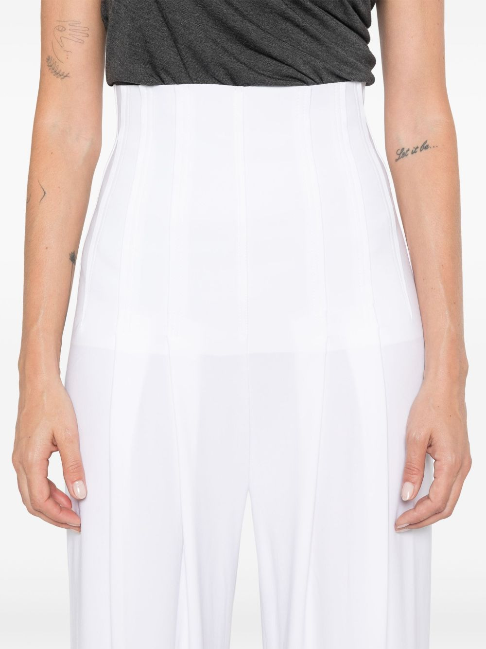 pleated high-waisted trousers - 5