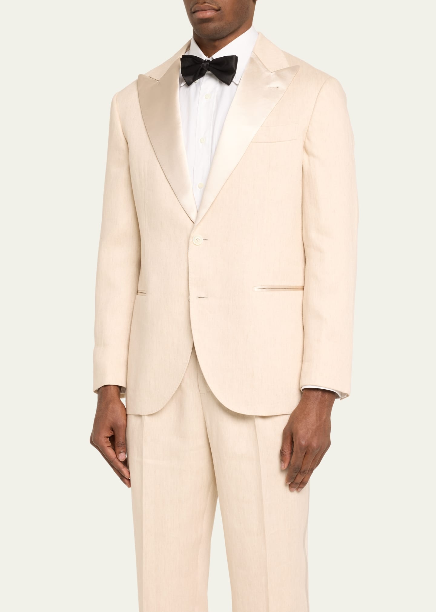Men's Linen-Blend Peak Tuxedo - 4