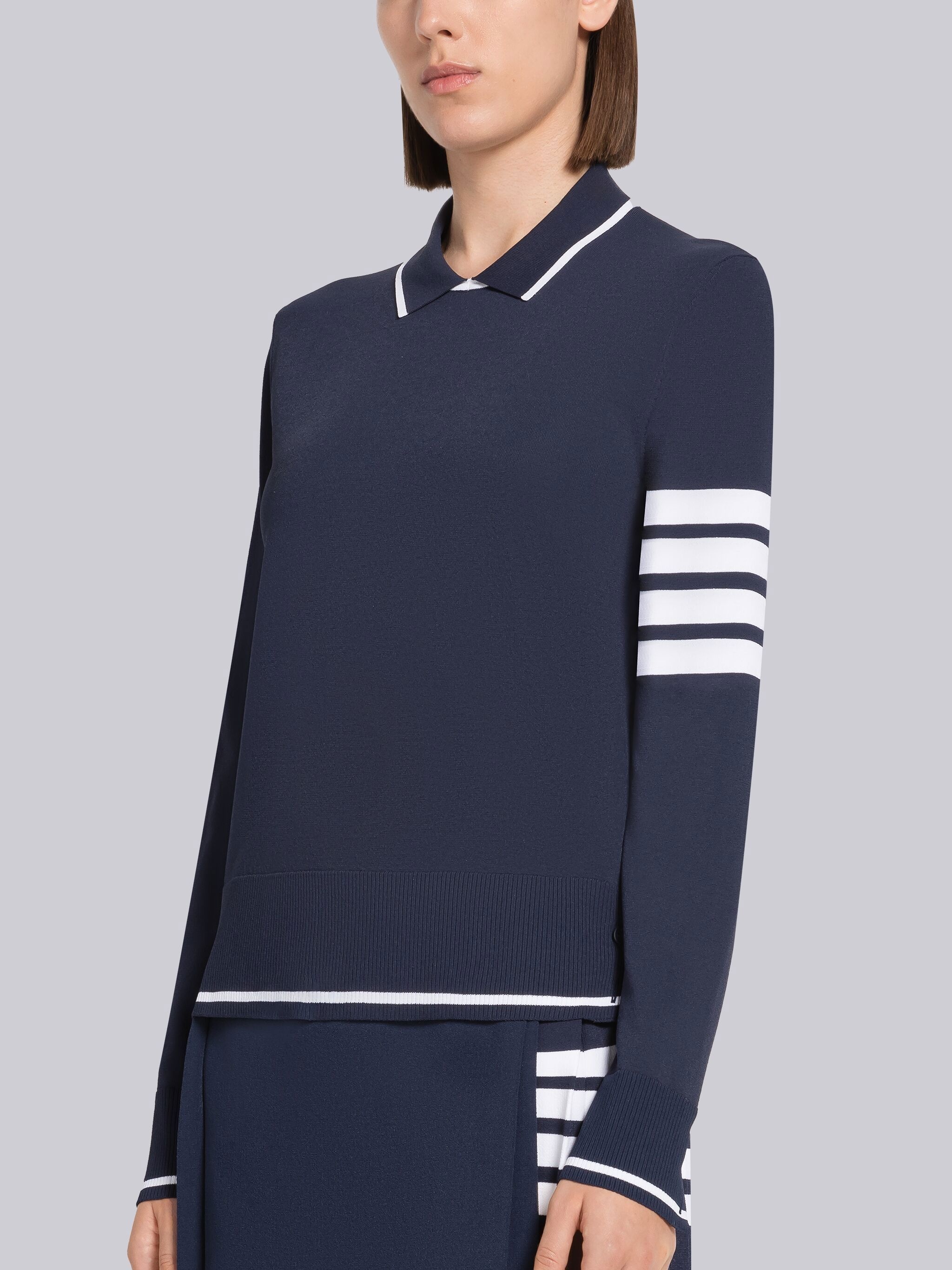 Viscose Jersey Tipping Polo Pullover - 2