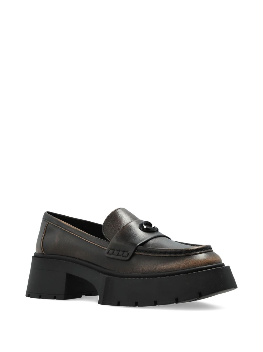 Leah logo-plaque loafers - 2