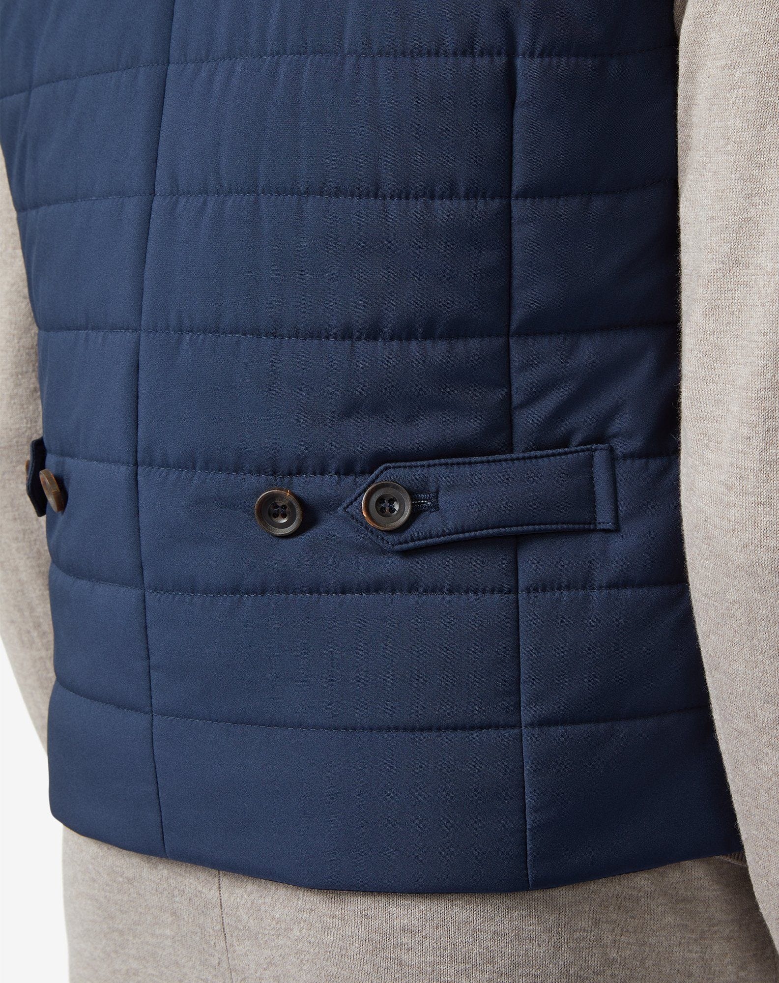 Dark blue padded water-repellent vest - 3