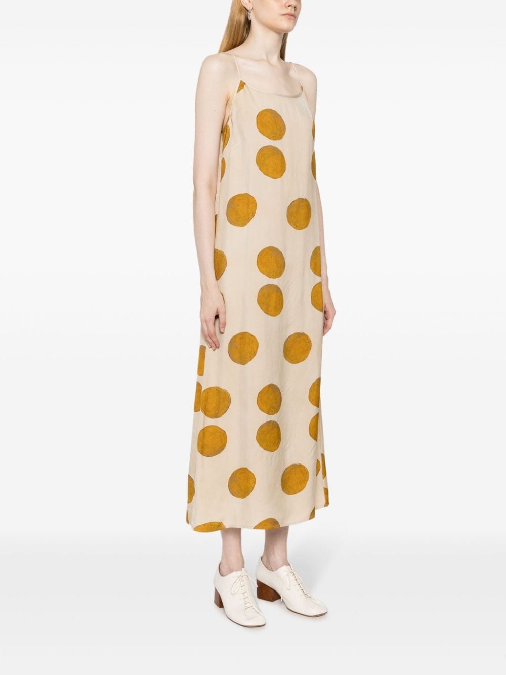 polka dot-print sleeveless dress - 3