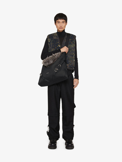 Givenchy LARGE VOYOU BAG IN NYLON AND FAUX FUR outlook