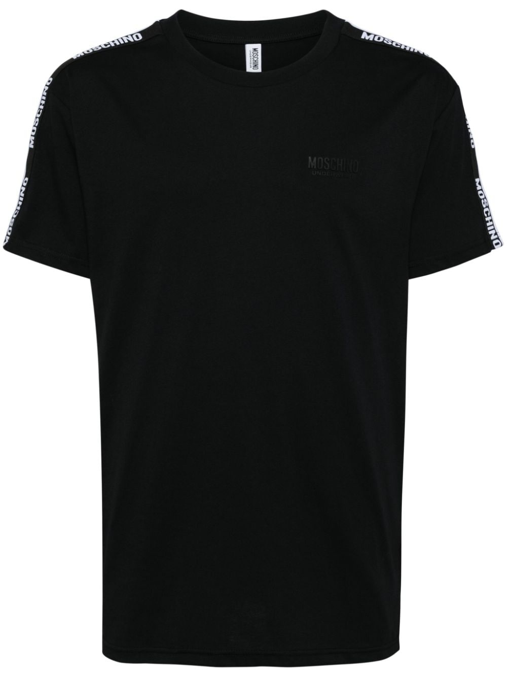 logo-tape cotton T-shirt - 1