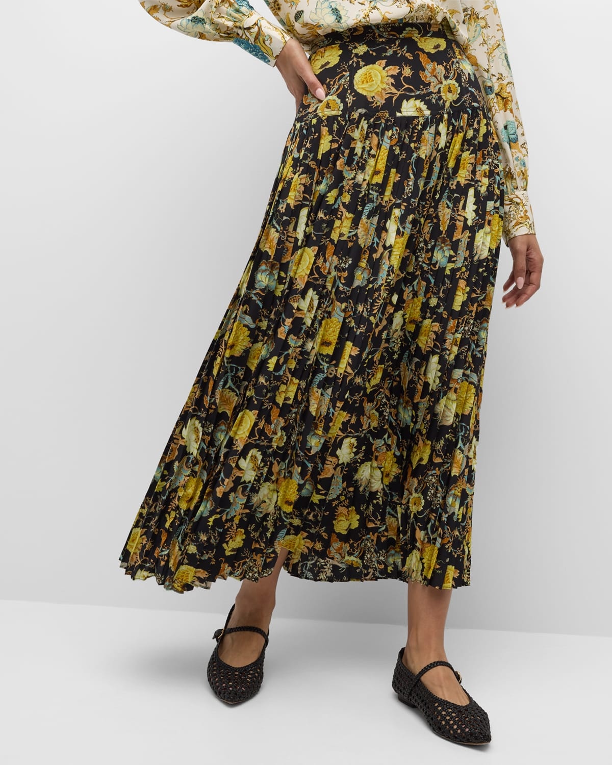 Annine Floral Pleated Midi Skirt - 7