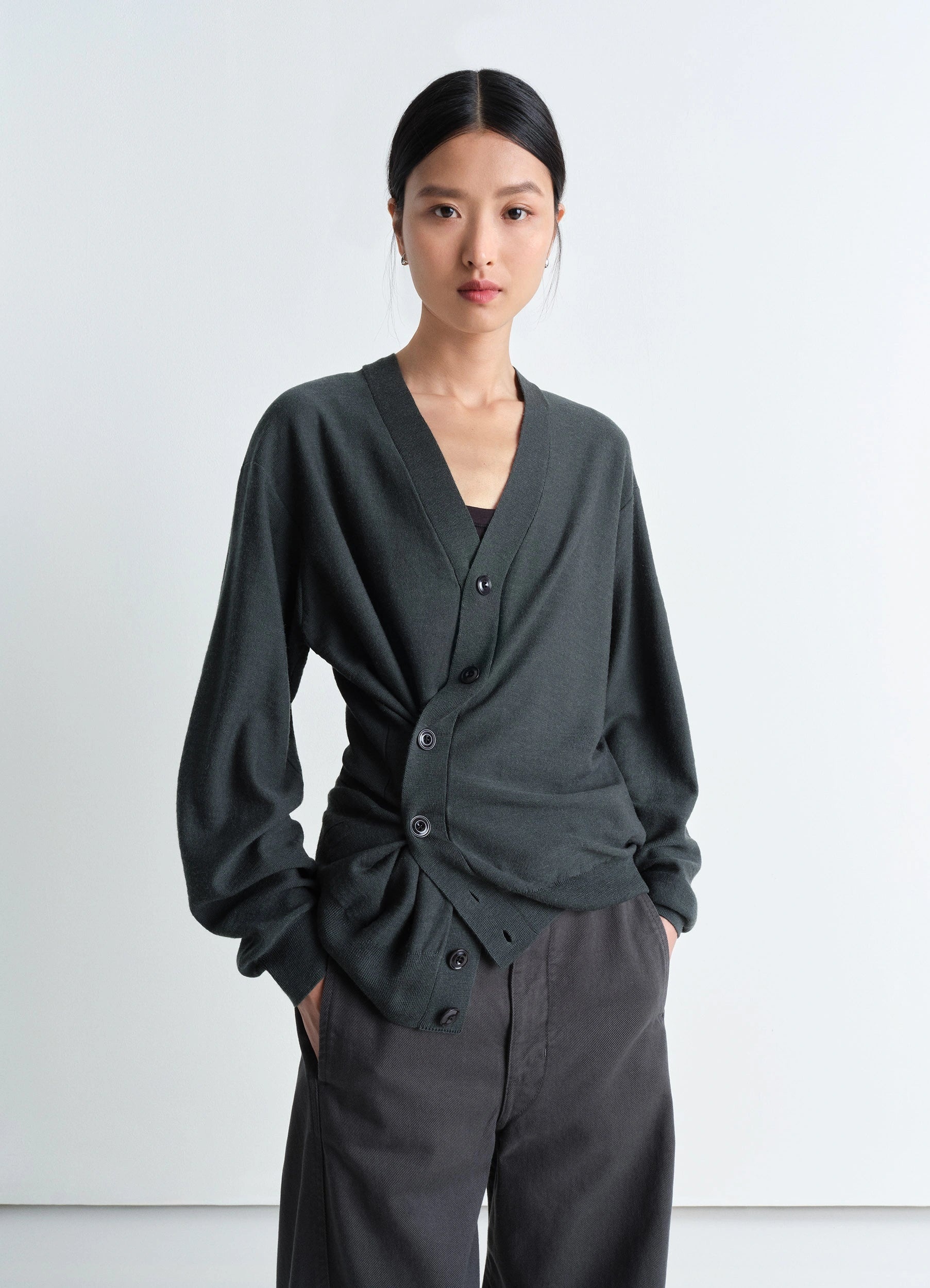 【LEMAIRE】RELAXED TWISTED CARDIGAN Lemaire RELAXED TWISTED CARDIGAN | REVERSIBLE