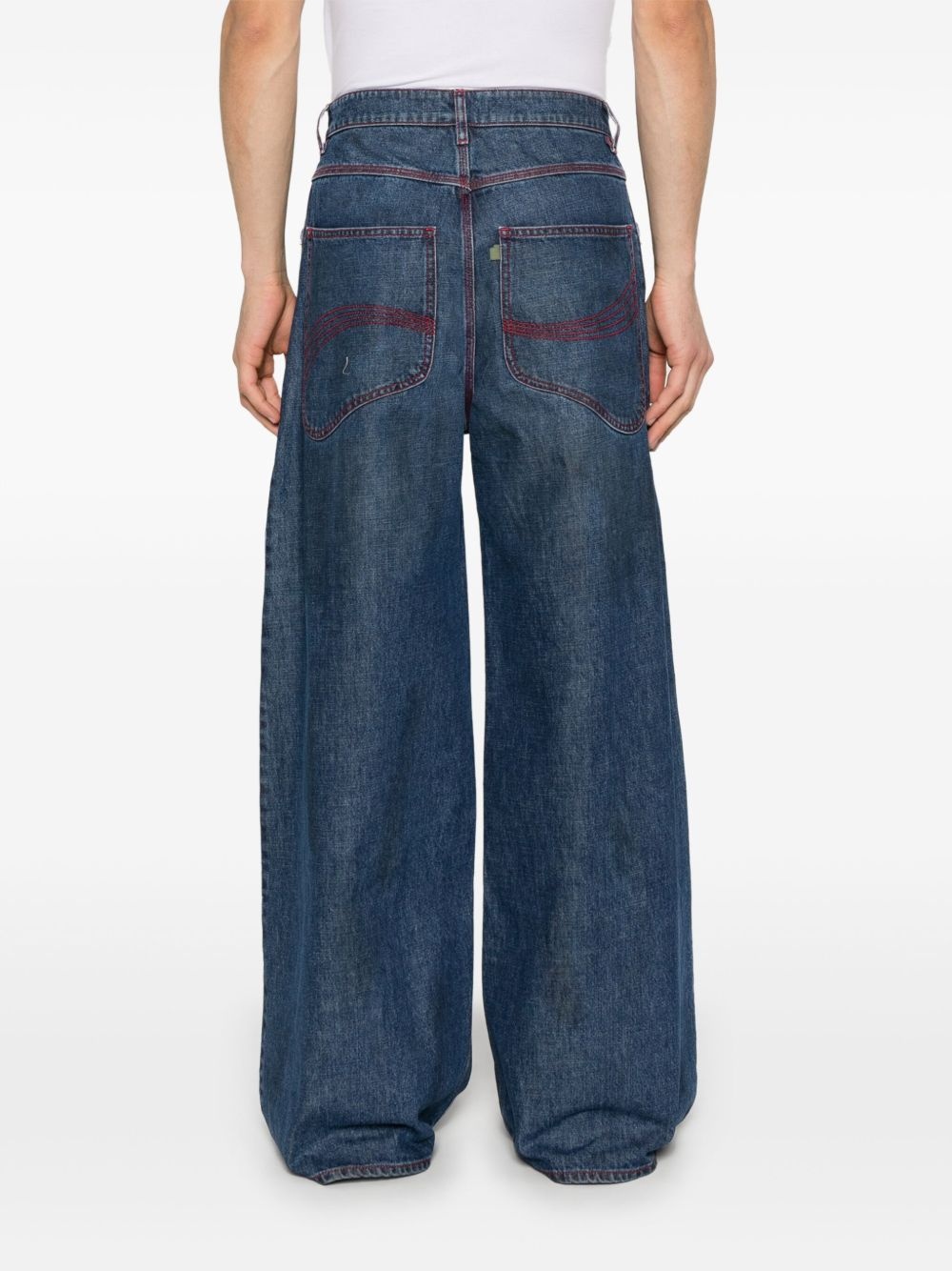 contrast-stitching jeans - 4