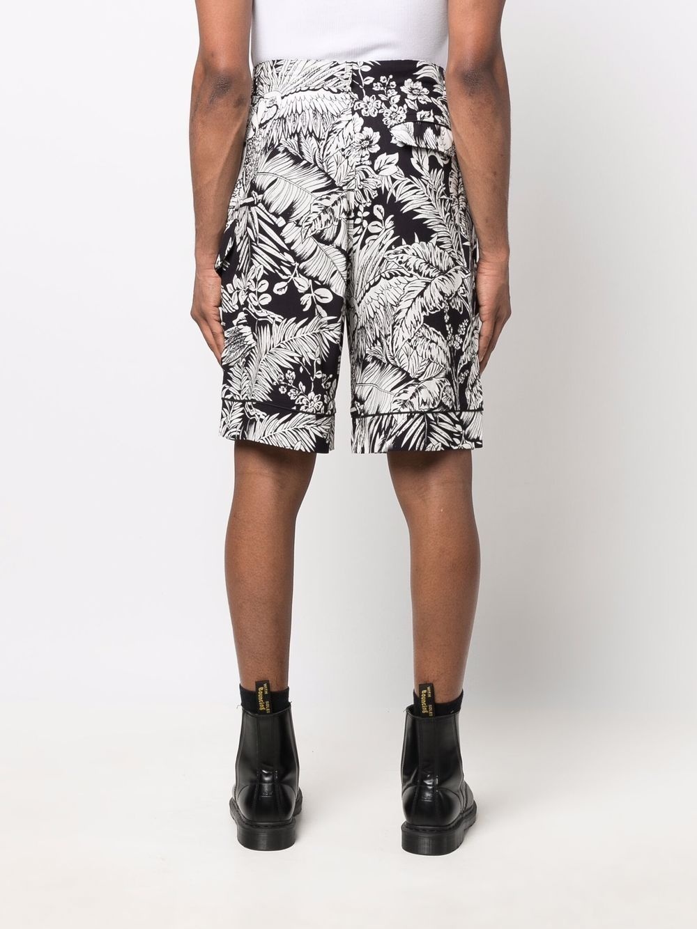 parrot-print track shorts - 4