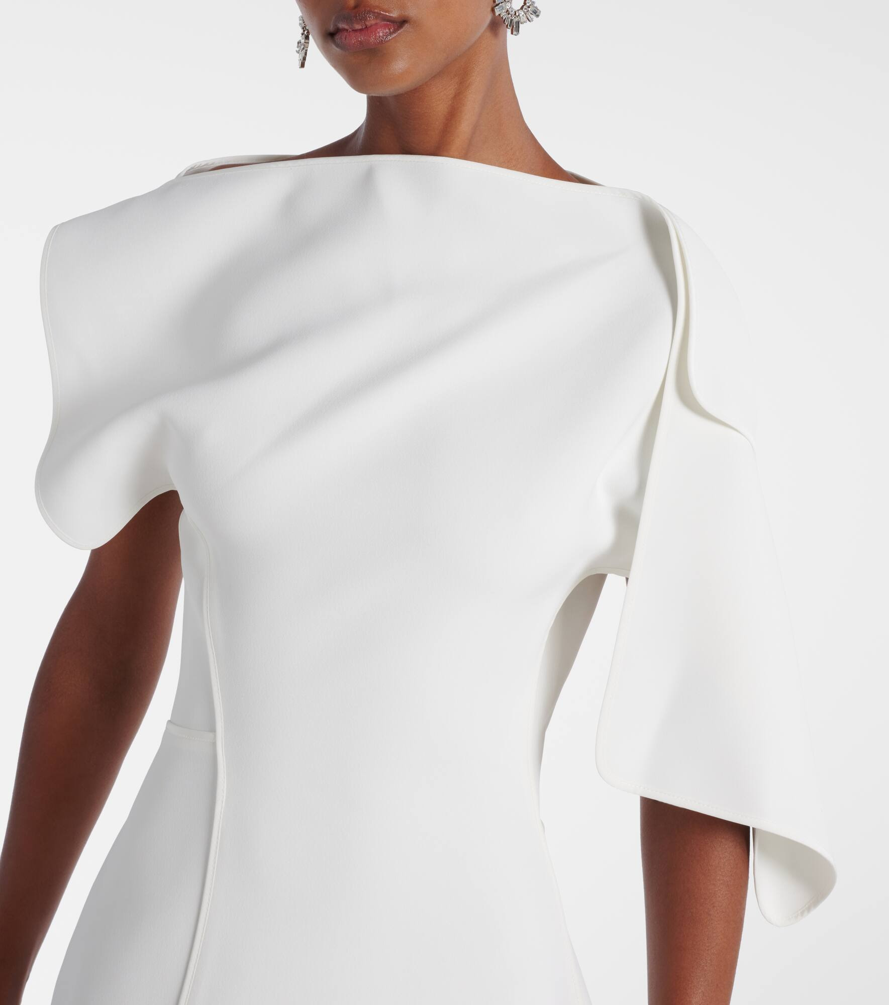Diadem draped asymmetric midi dress - 4