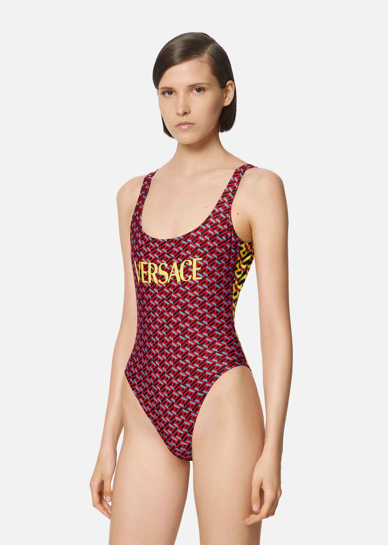 VERSACE Greca Signature Print One-Piece Swimsuit outlook