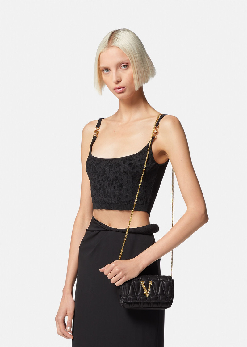 Virtus Quilted Nappa Leather Evening Bag 6