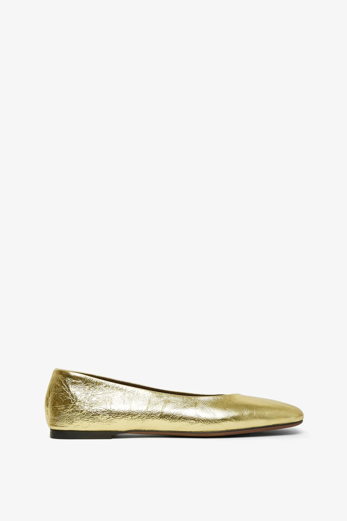 Square nappa gold ballet flats - 1