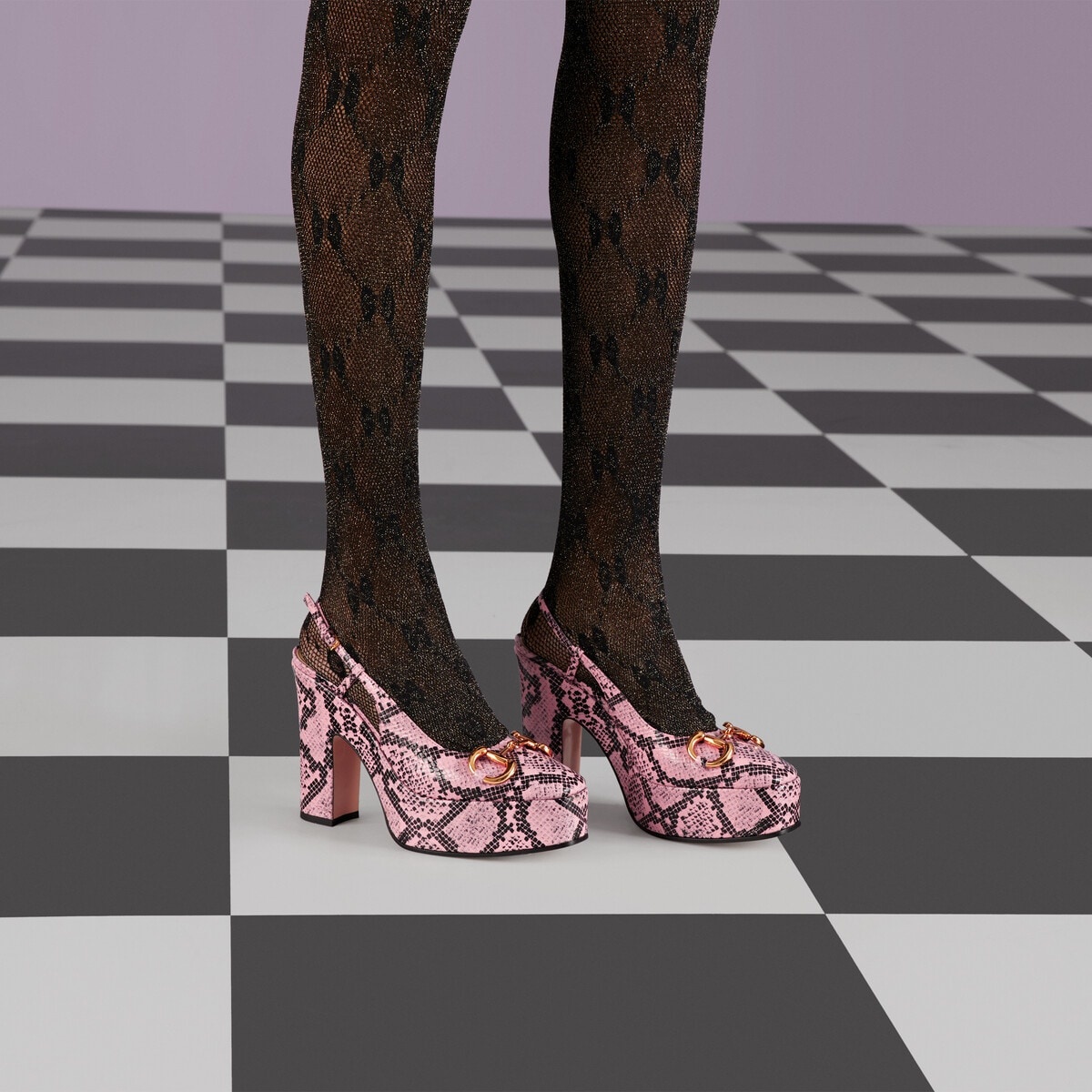 Women's python print high heel pump - 3