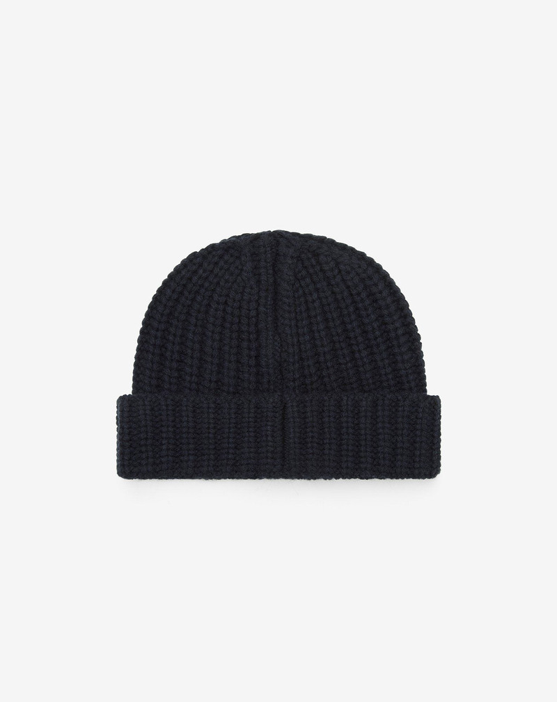 Blue merino wool and cashmere beanie 3