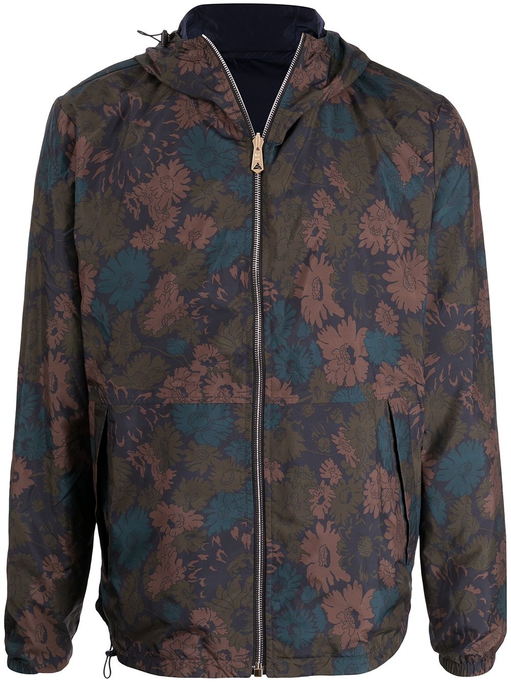 floral-print reversible hooded jacket - 1