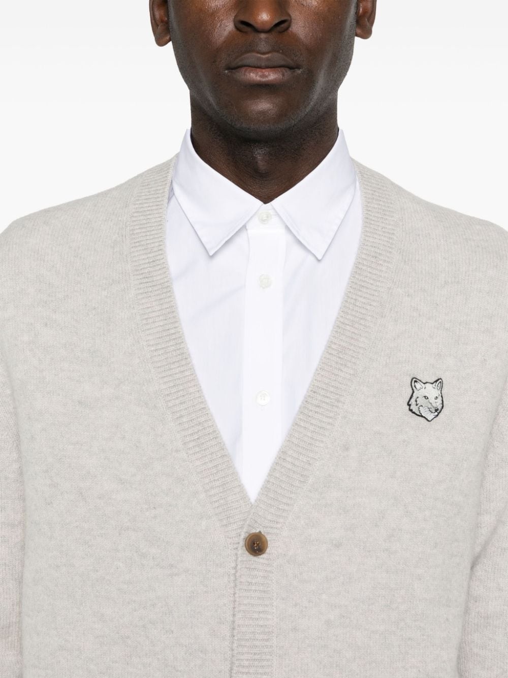Fox-motif wool cardigan - 5