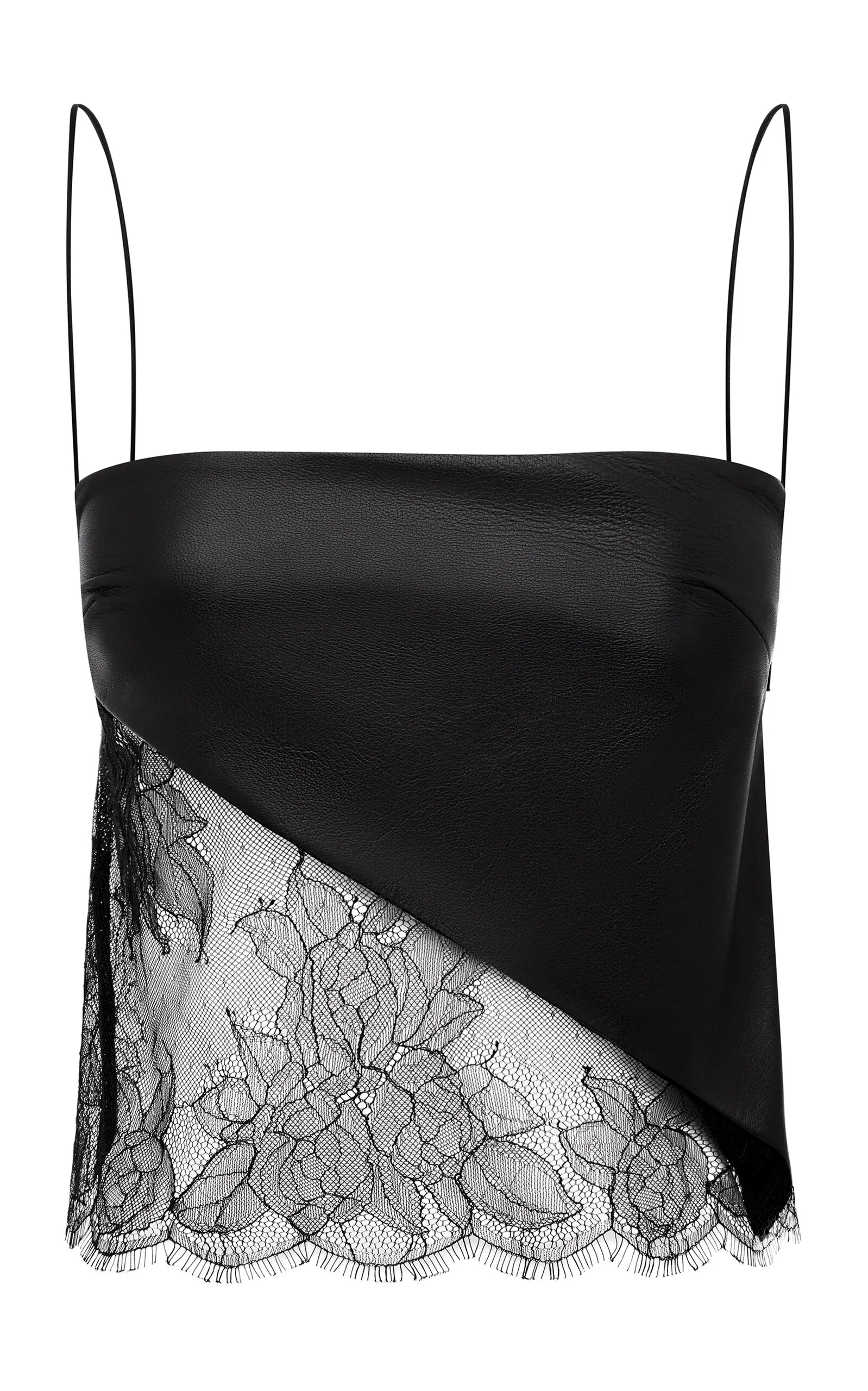 Camisole Top In Leather & Lace black - 1