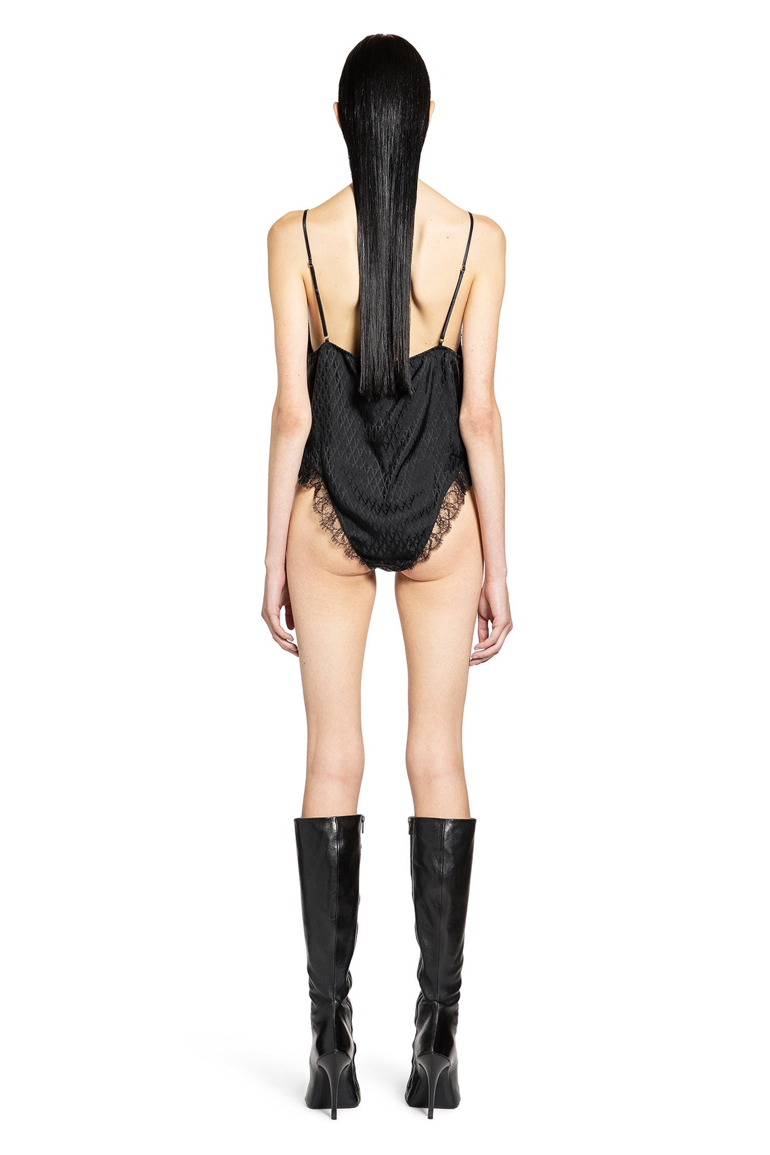 V All Over Jacquard Silk Bodysuit - 3