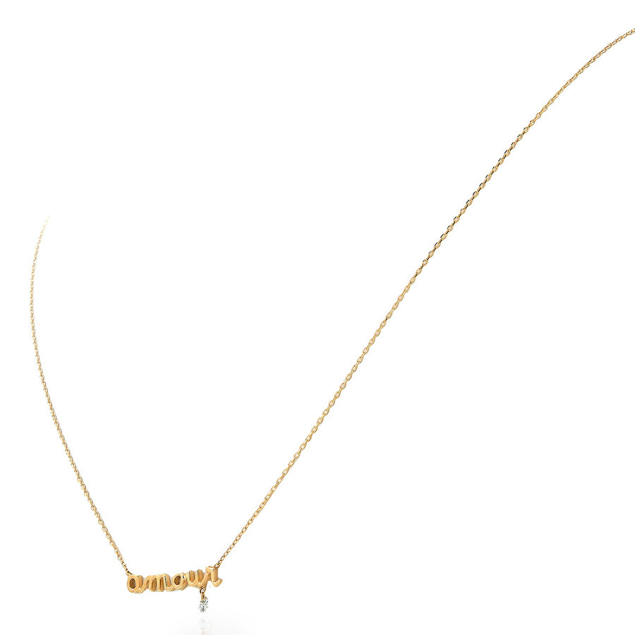 Persee Amour 18k Yellow Gold 0.05 CT Diamond Necklace - 2