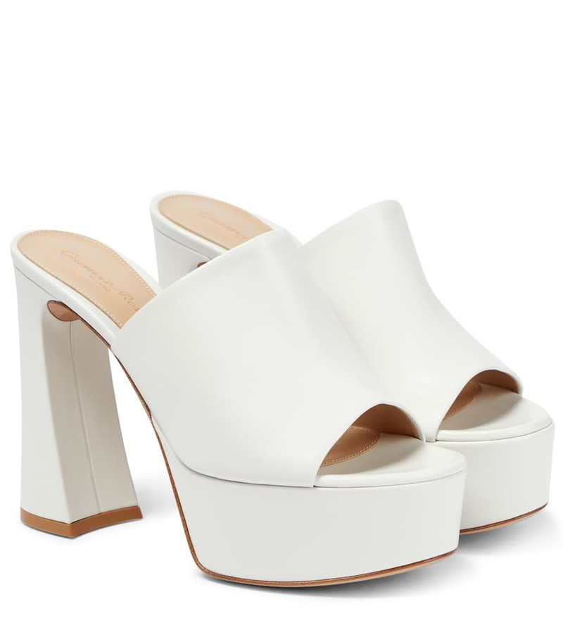 Holly leather platform mules - 1