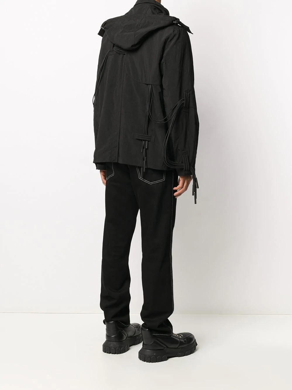 chord trim hooded jacket - 4