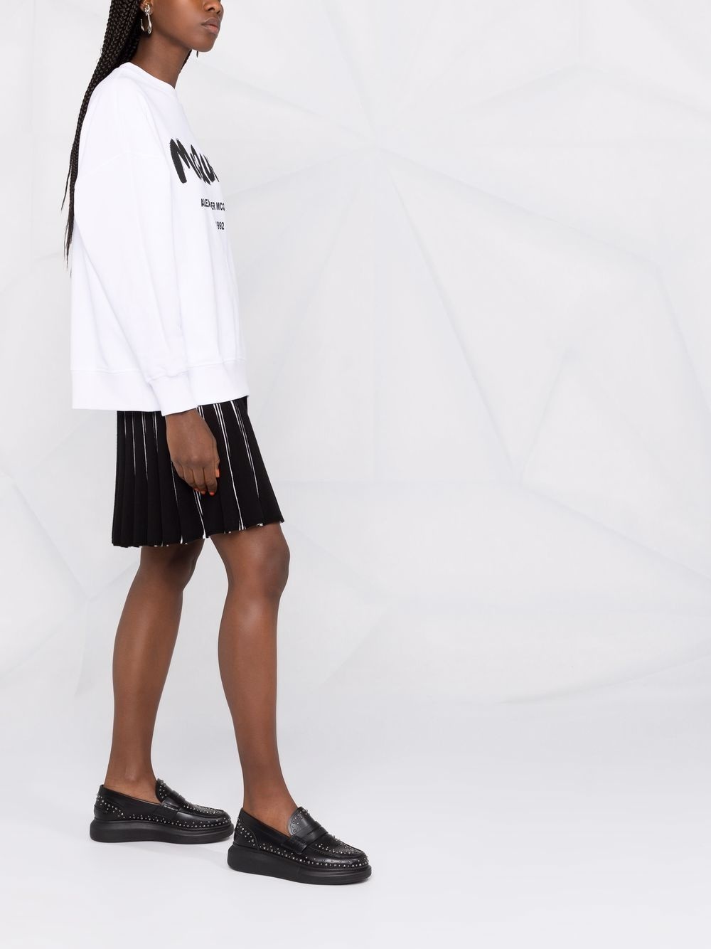 logo-print crew neck sweatshirt - 4